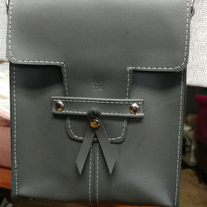 NWT Gray Genuine Leather Women Men Bag
